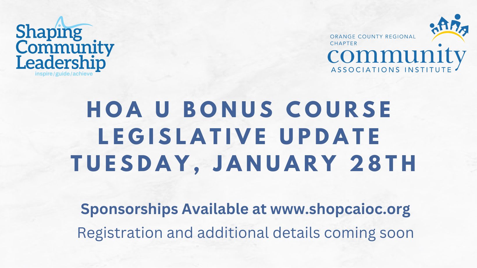 HOA U Bonus Course - Legislative Update